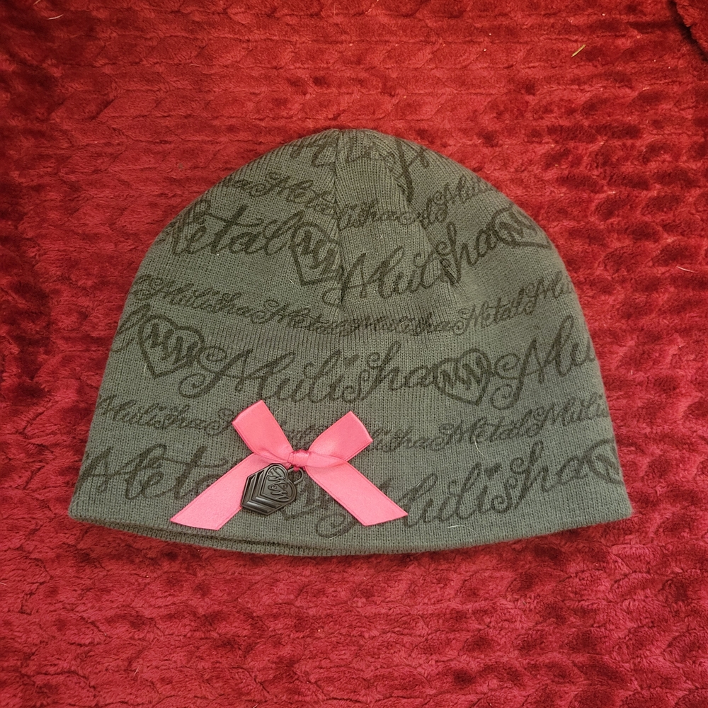 Metal Mulisha Beanie with Pink Bow